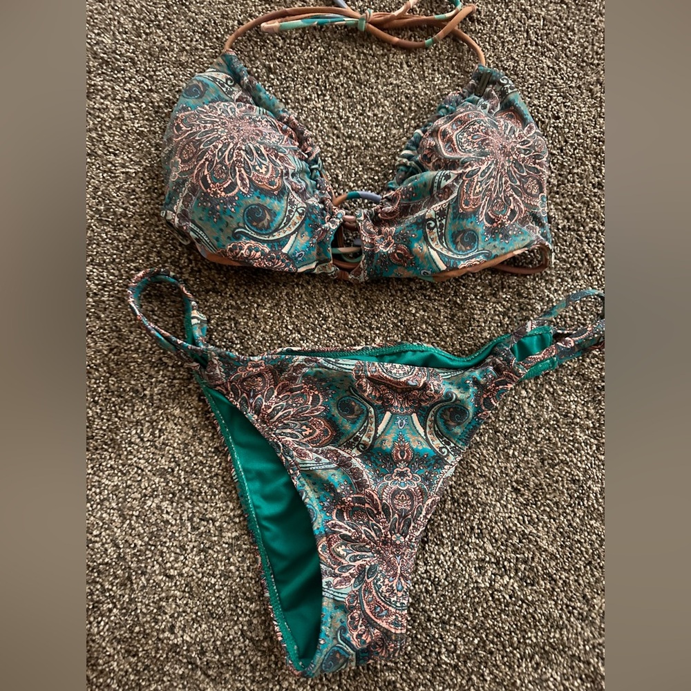 Paisley Print Bikini Set